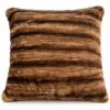 Cuscino in Eco-pelliccia Effetto Visone Marrone 60x60