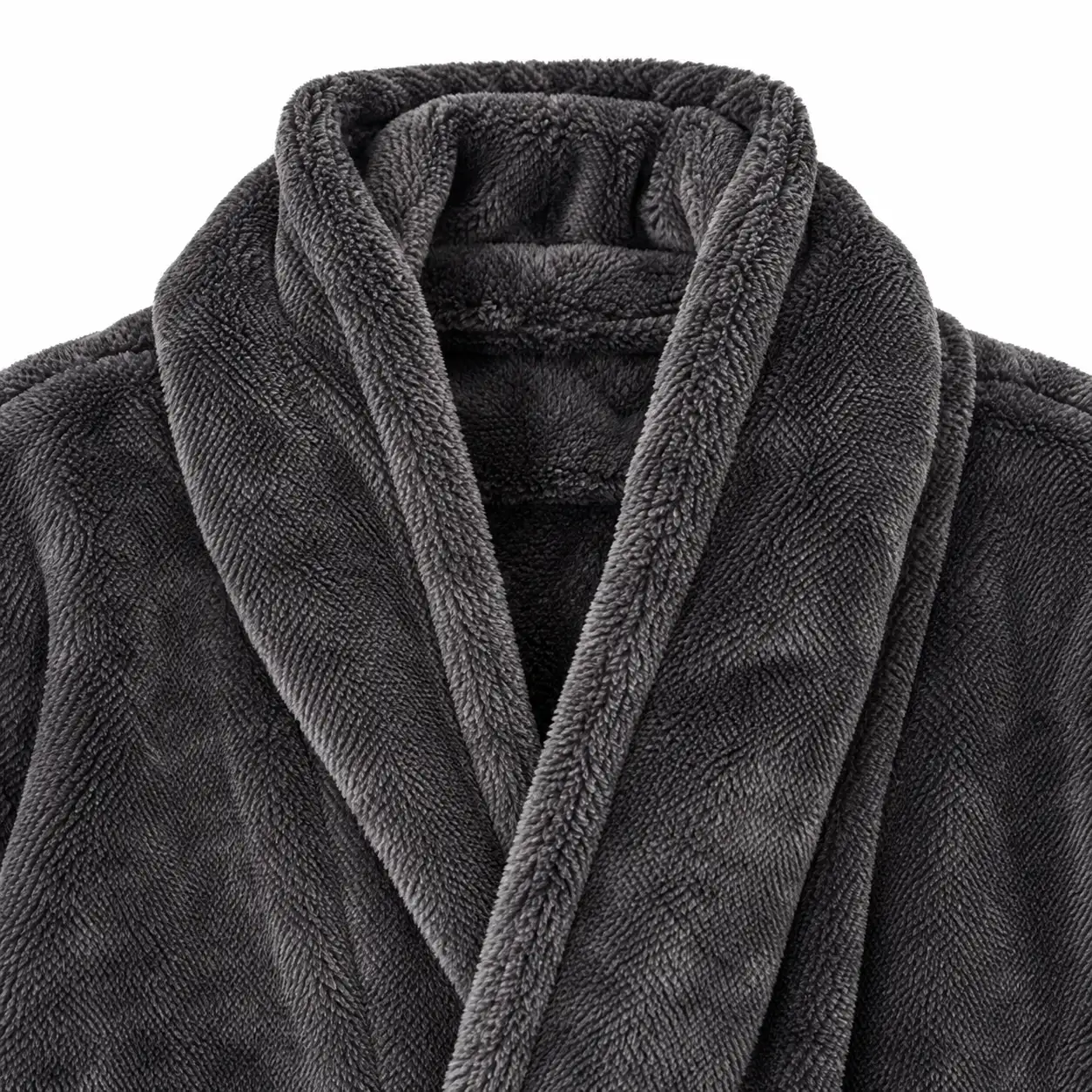 Vestaglia in Pile Grigio con Toppe a Quadri - immagine 2